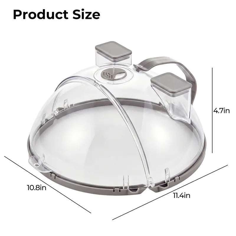 Foldable Microwave Splatter Cover with Dual Water Steamer