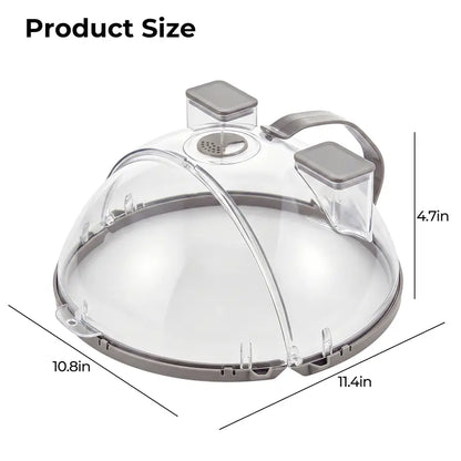 Foldable Microwave Splatter Cover with Dual Water Steamer