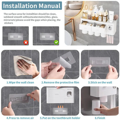 Multifunction Toothbrush Holder & Dispenser