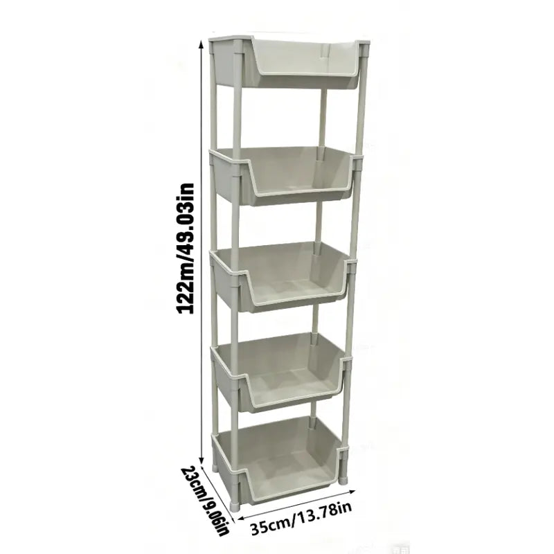 Multifunctional Multi-Layer Plastic Storage Cart