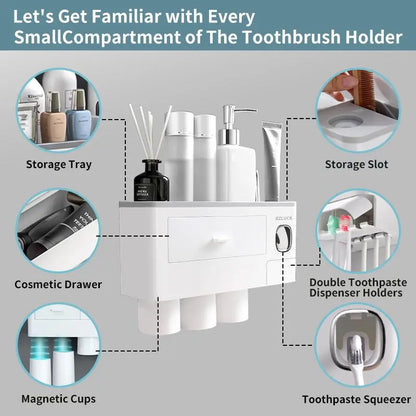 Multifunction Toothbrush Holder & Dispenser