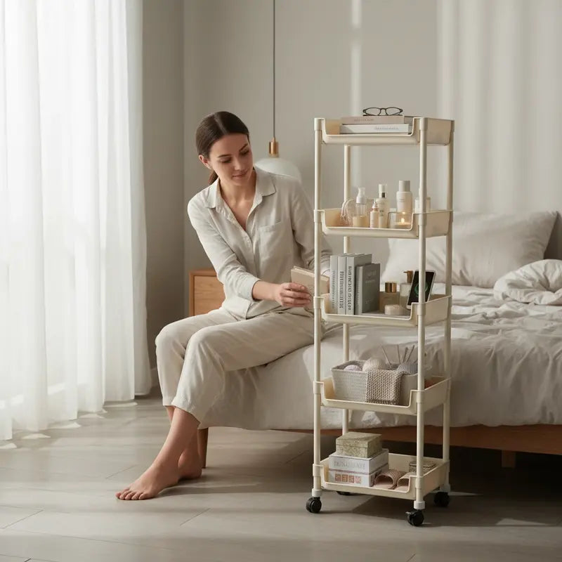 Multifunctional Multi-Layer Plastic Storage Cart