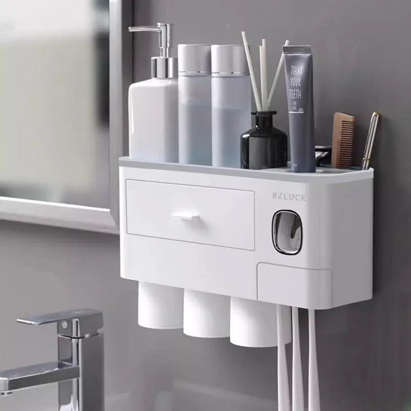 Multifunction Toothbrush Holder & Dispenser