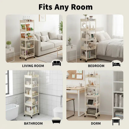 Multifunctional Multi-Layer Plastic Storage Cart