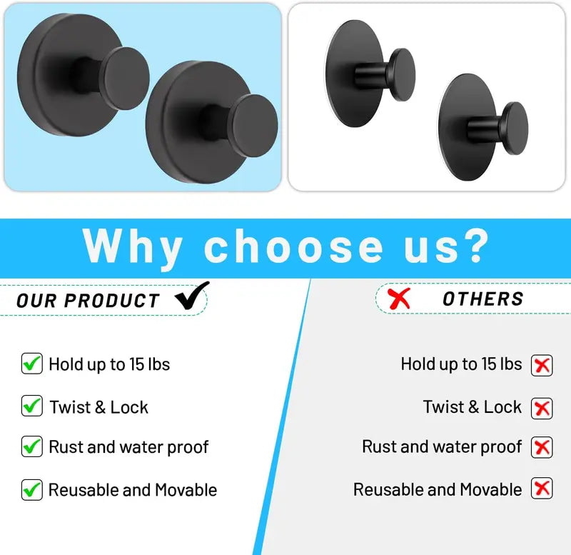 Decerk 2 PCS Suction Cup Hooks
