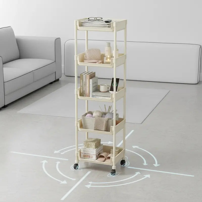 Multifunctional Multi-Layer Plastic Storage Cart