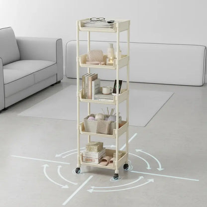 Multifunctional Multi-Layer Plastic Storage Cart