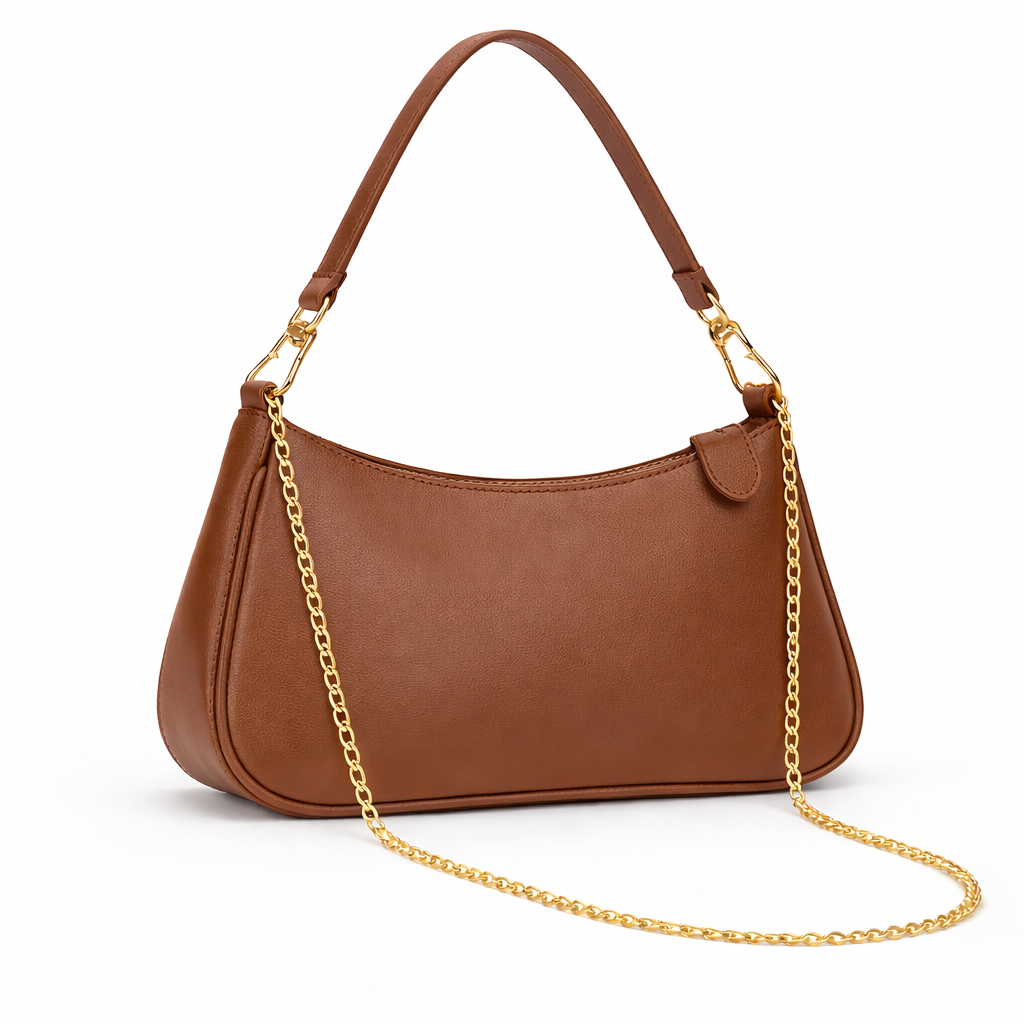 Stylish Shoulder Bag for Women with 2 Removable Straps and Zipper Closure Crossbody