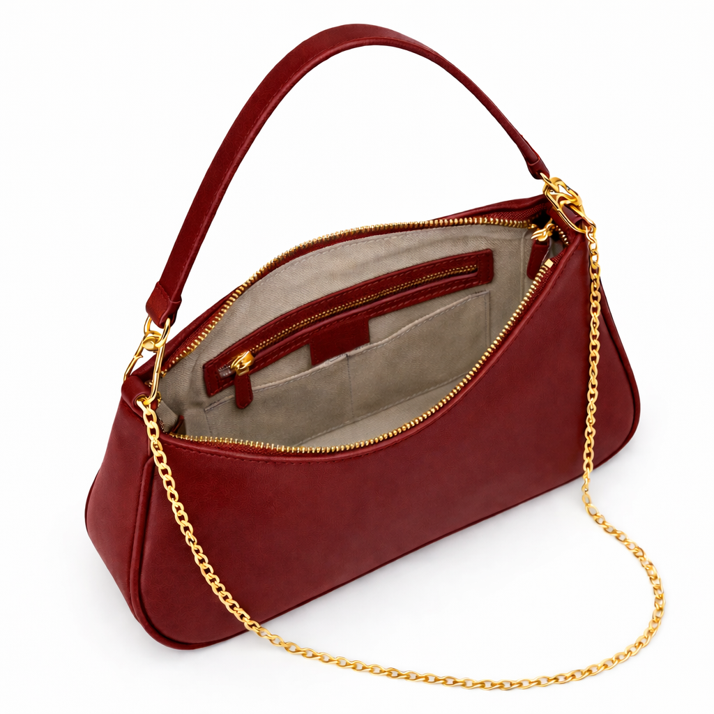 Stylish Shoulder Bag for Women with 2 Removable Straps and Zipper Closure Crossbody