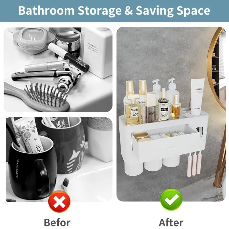 Multifunction Toothbrush Holder & Dispenser