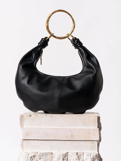 Dumpling Handbag (Pebbled Leather)