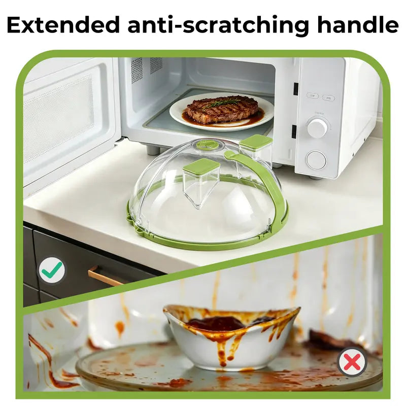 Foldable Microwave Splatter Cover with Dual Water Steamer
