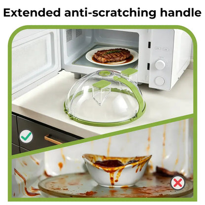 Foldable Microwave Splatter Cover with Dual Water Steamer