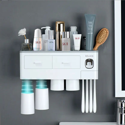 Multifunction Toothbrush Holder & Dispenser