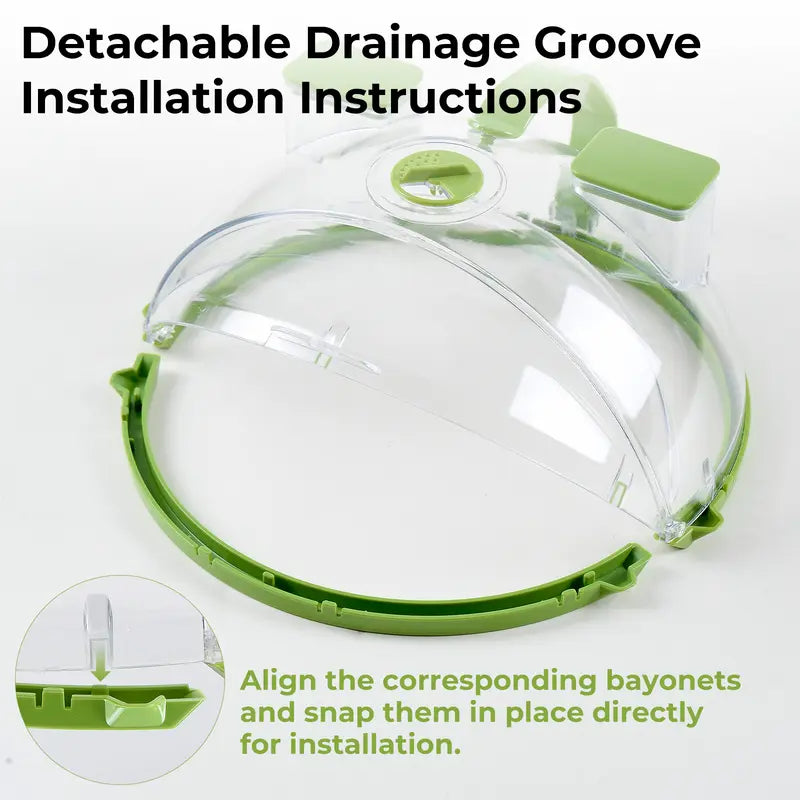 Foldable Microwave Splatter Cover with Dual Water Steamer