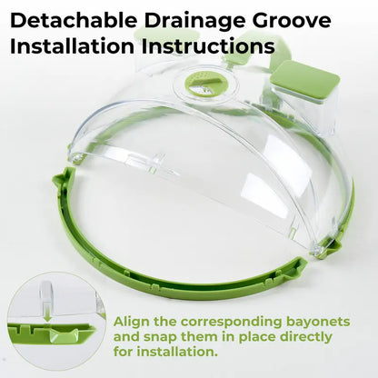 Foldable Microwave Splatter Cover with Dual Water Steamer