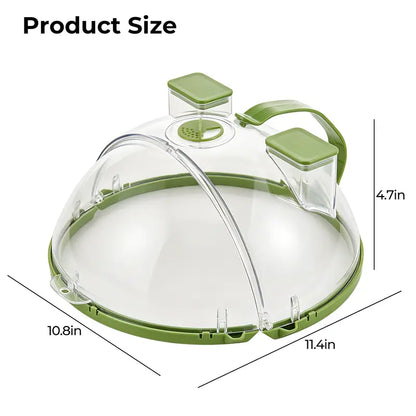 Foldable Microwave Splatter Cover with Dual Water Steamer