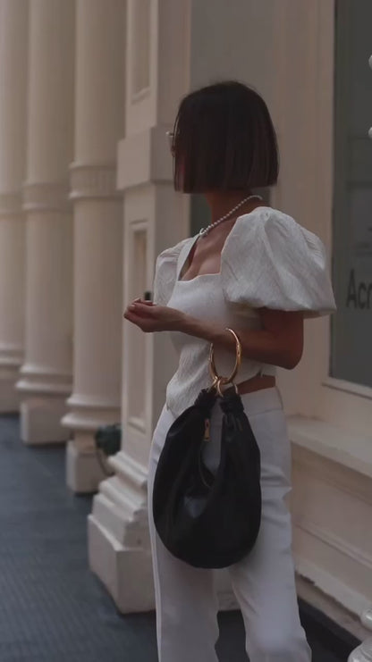 Dumpling Handbag (Pebbled Leather)